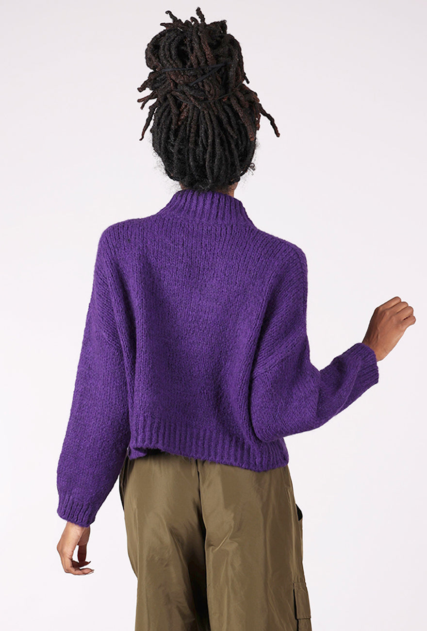 Alembika Cargo Cropped Sweater, Purple