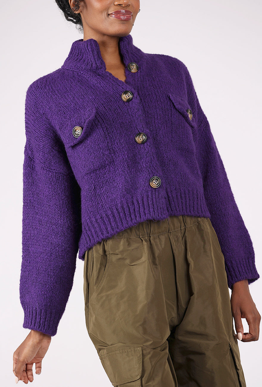 Alembika Cargo Cropped Sweater, Purple