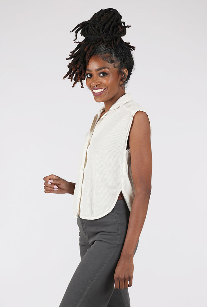 Prairie Underground Foxes Blouse, Oyster Stripe