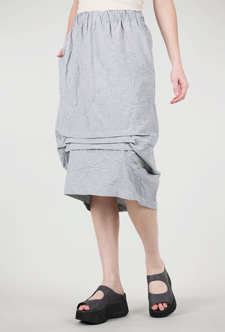 Niche Crush Pinstripe Pintuck Skirt, Gray 