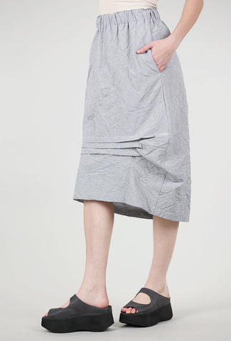 Niche Crush Pinstripe Pintuck Skirt, Gray 