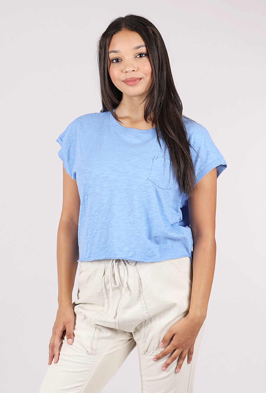 Mododoc Short Dolman Step Hem Tee, Ocean