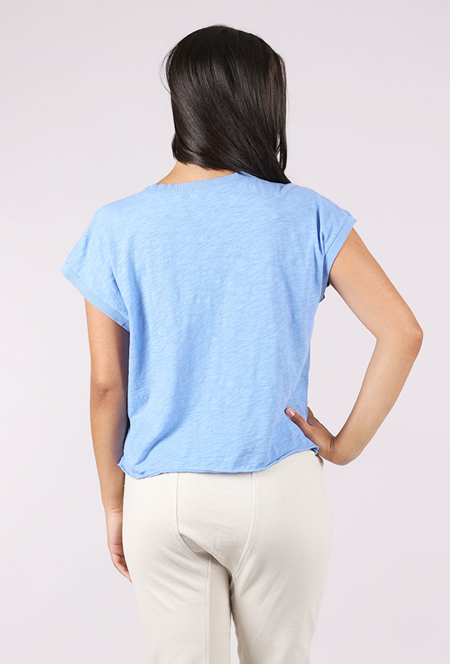 Mododoc Short Dolman Step Hem Tee, Ocean