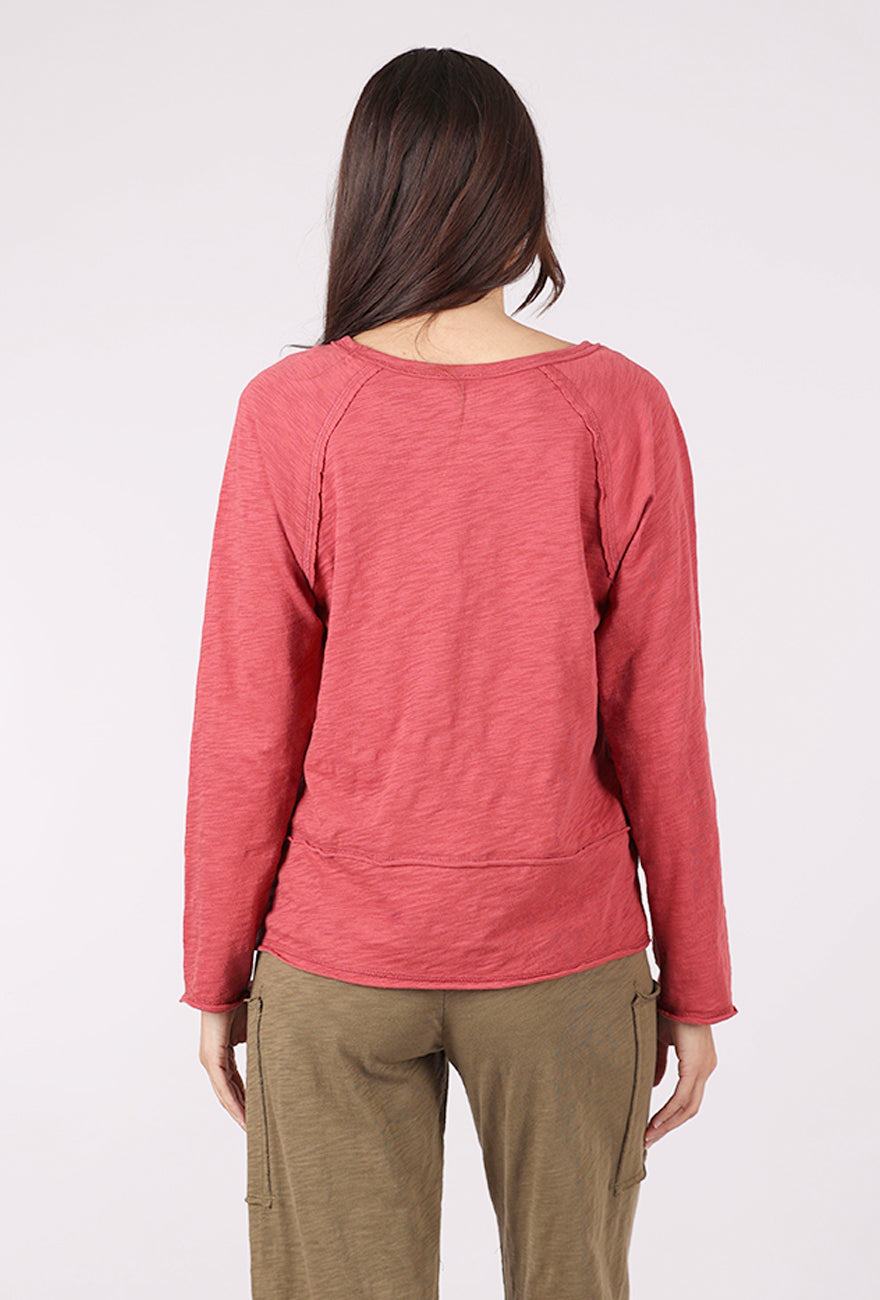 Escape by Habitat Cotton Slub Pocket Pullover, Garnet