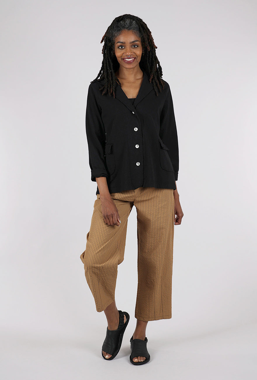 Fenini Paper Cotton Blazer, Black