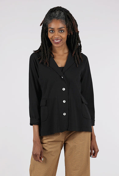 Fenini Paper Cotton Blazer, Black