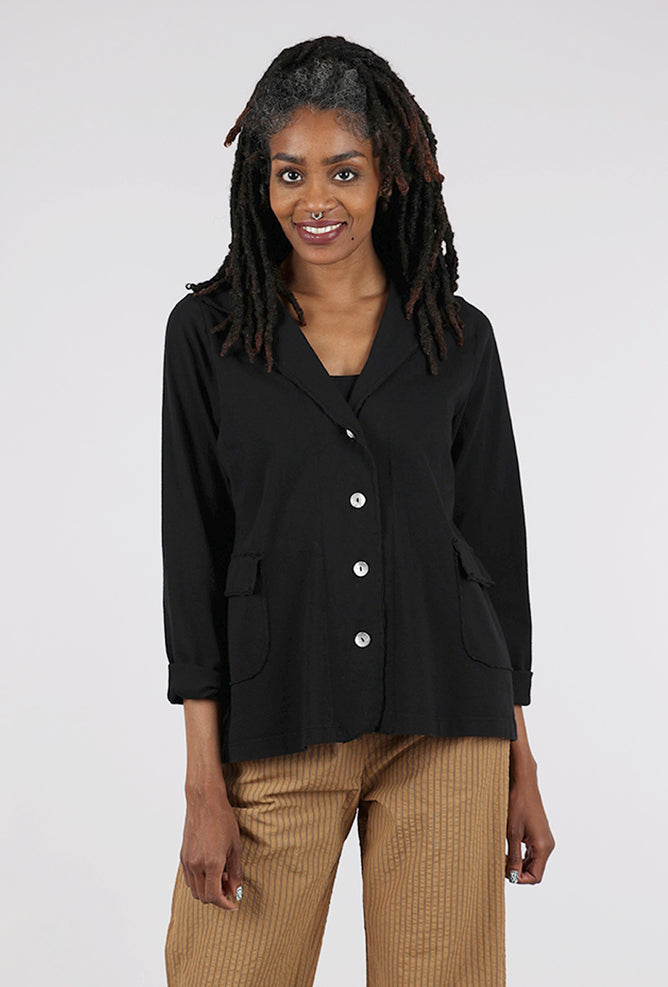 Fenini Paper Cotton Blazer, Black