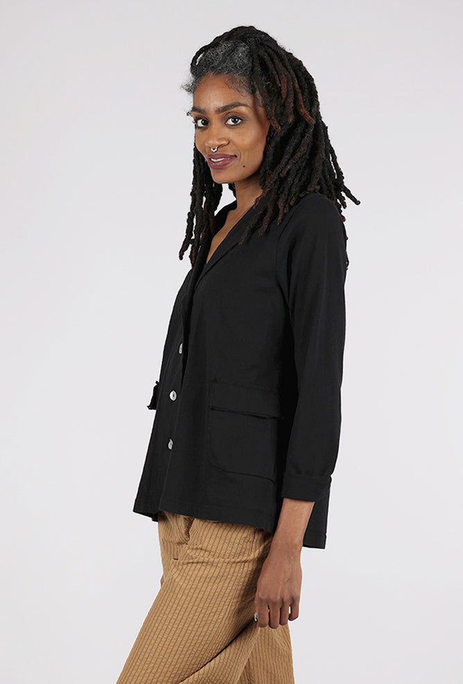 Fenini Paper Cotton Blazer, Black