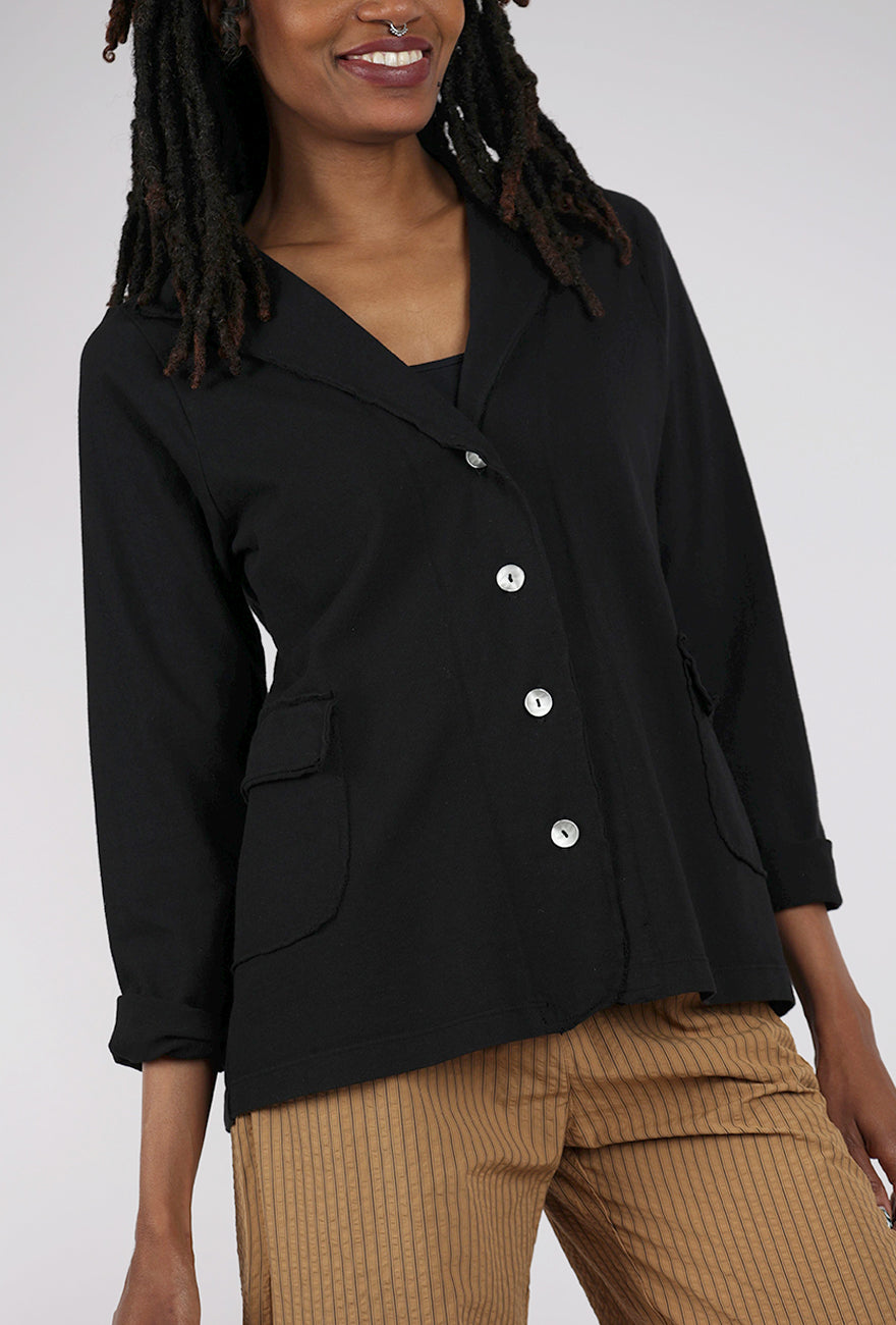 Fenini Paper Cotton Blazer, Black