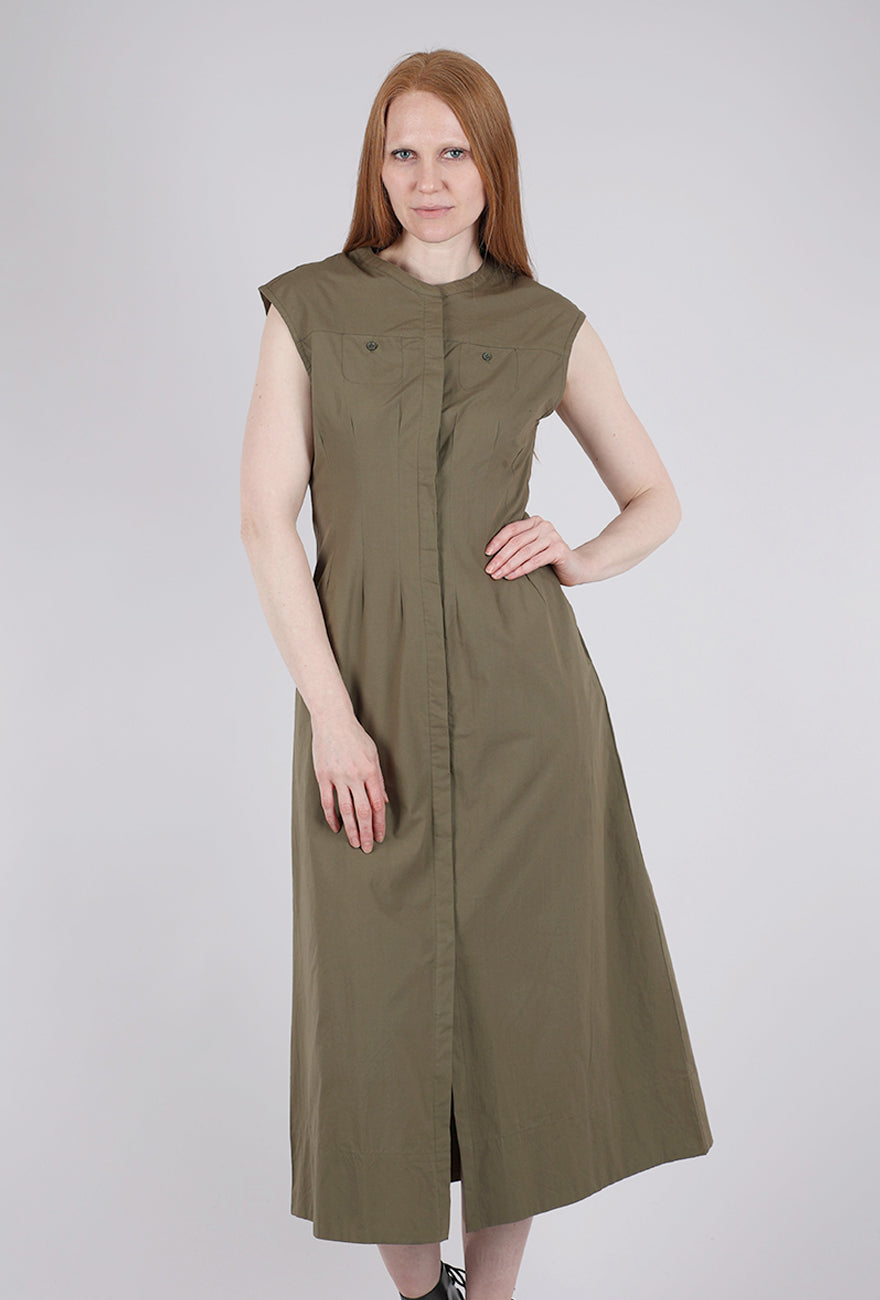 Lilla P S/L Seamed Midi Dress, Kelp