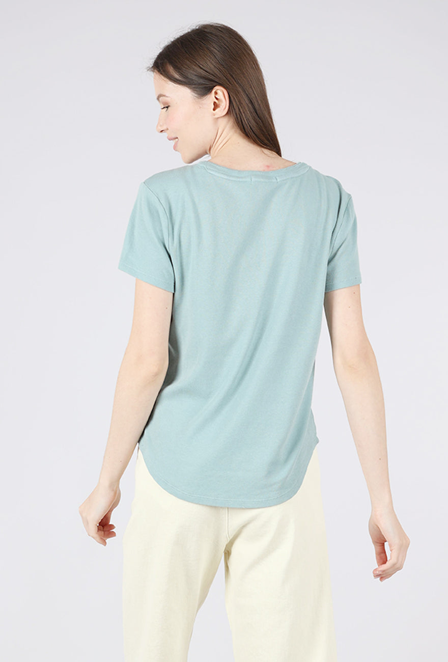 Mododoc S/S Open Vee Easy Tee, Gris Mist