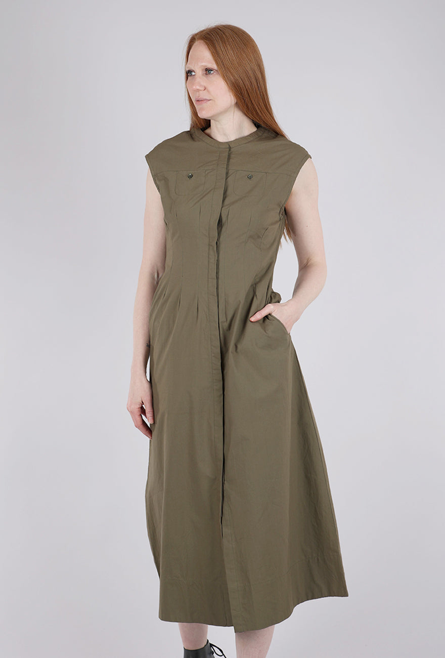 Lilla P S/L Seamed Midi Dress, Kelp