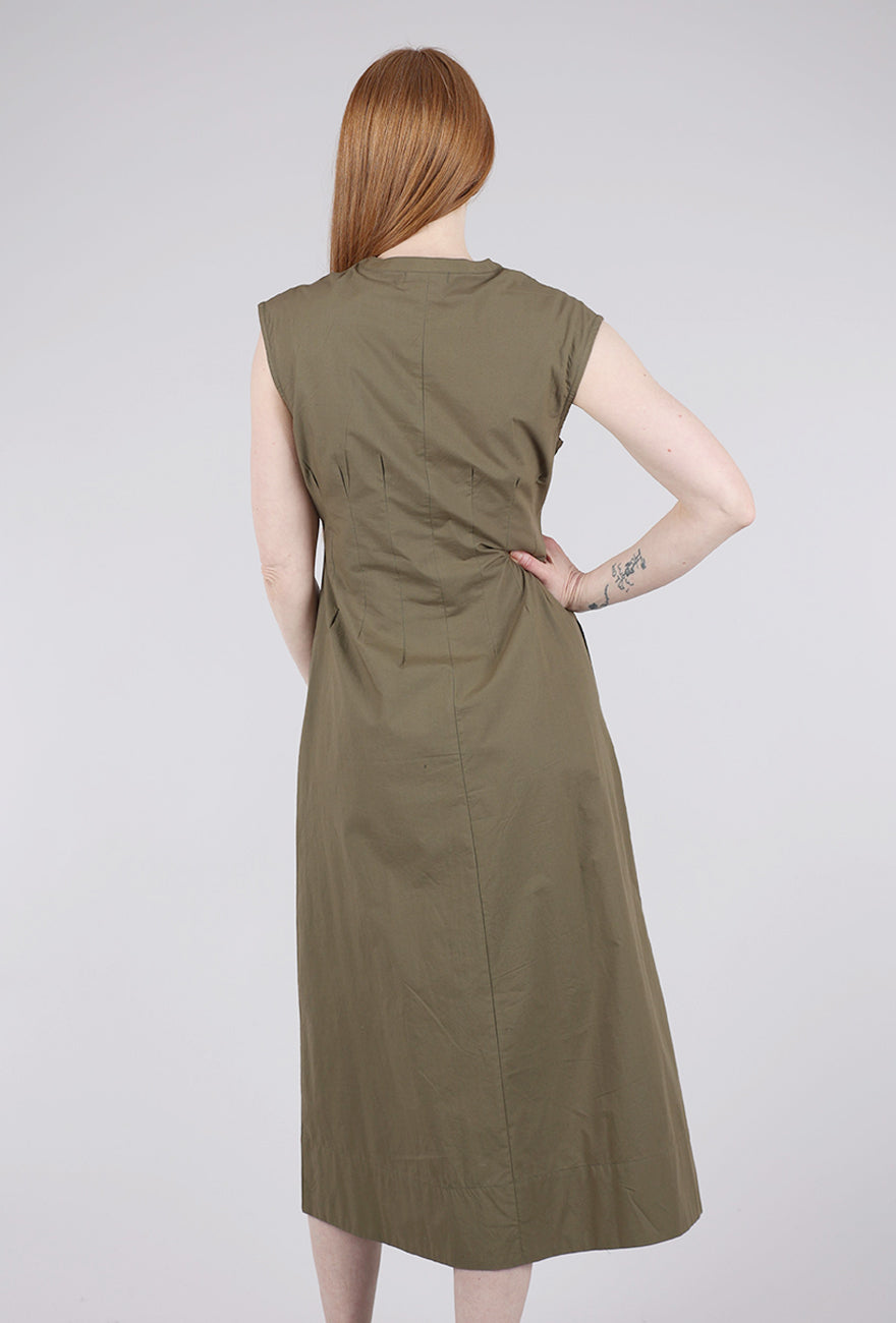 Lilla P S/L Seamed Midi Dress, Kelp
