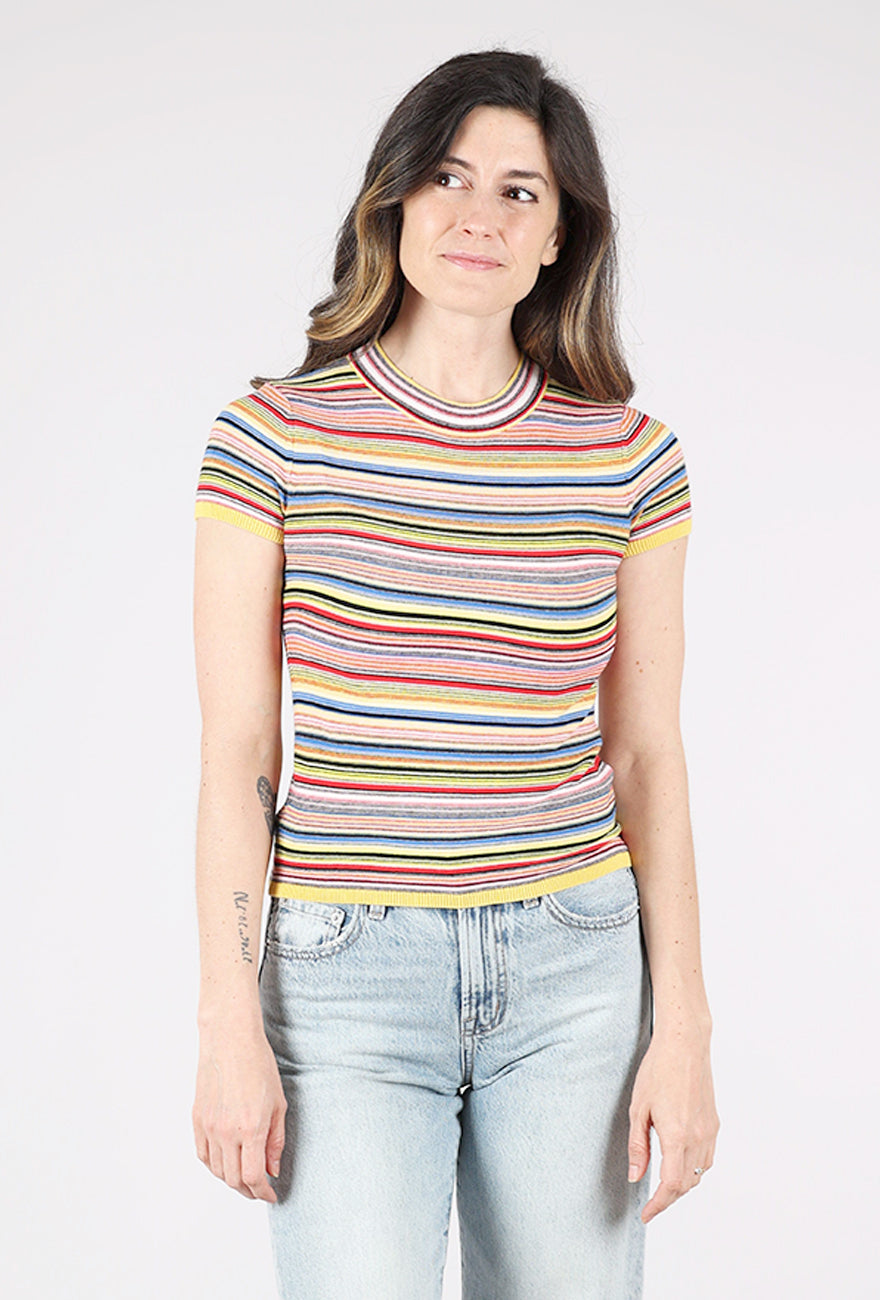 Pistola Selene Sweater Tee, Multi Red Stripe