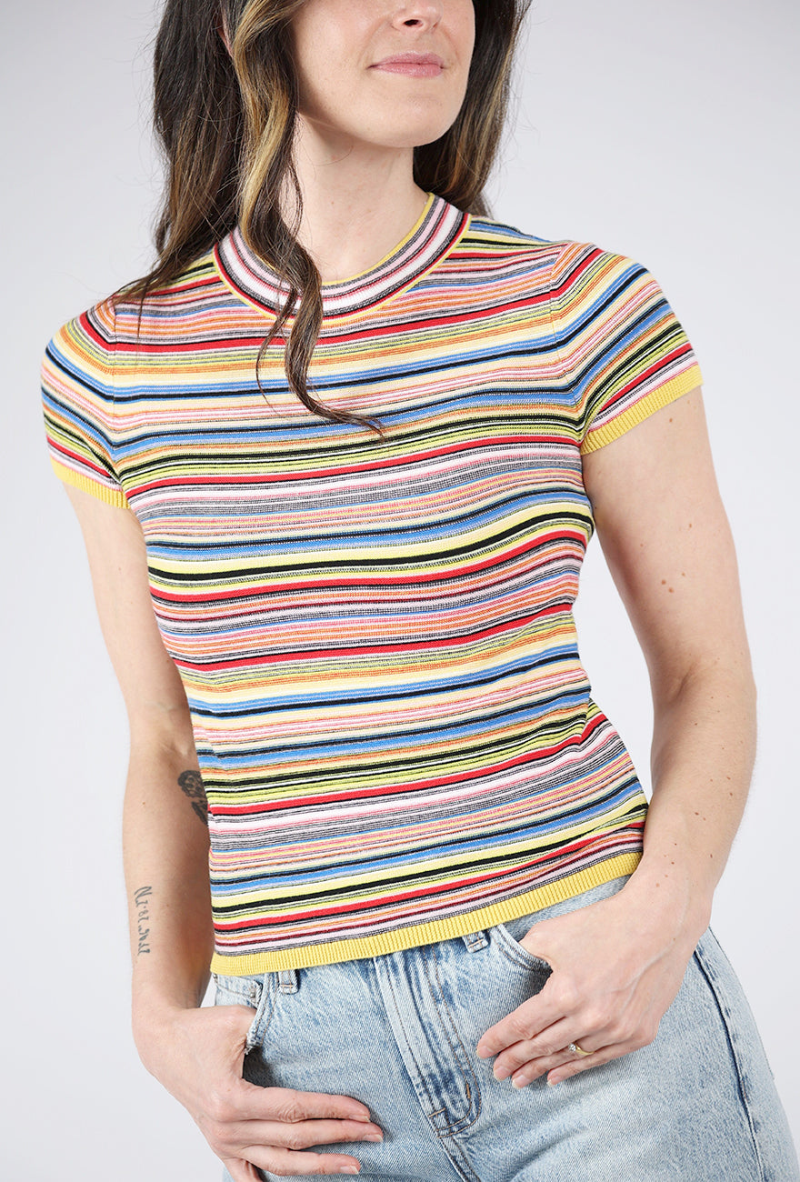 Pistola Selene Sweater Tee, Multi Red Stripe