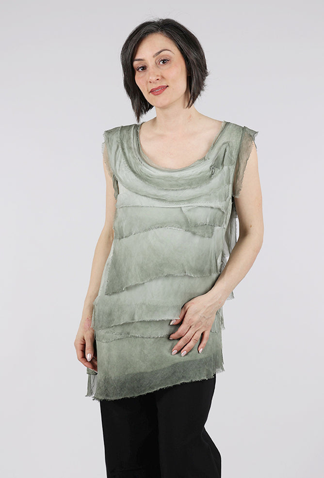 Liabella Tattered Tiers Top, Olive
