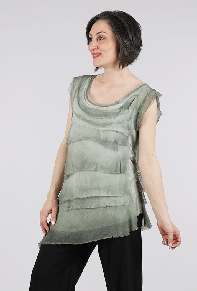 Liabella Tattered Tiers Top, Olive