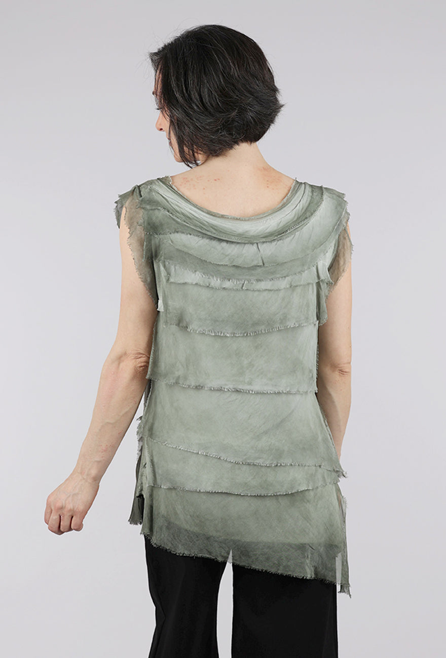 Liabella Tattered Tiers Top, Olive