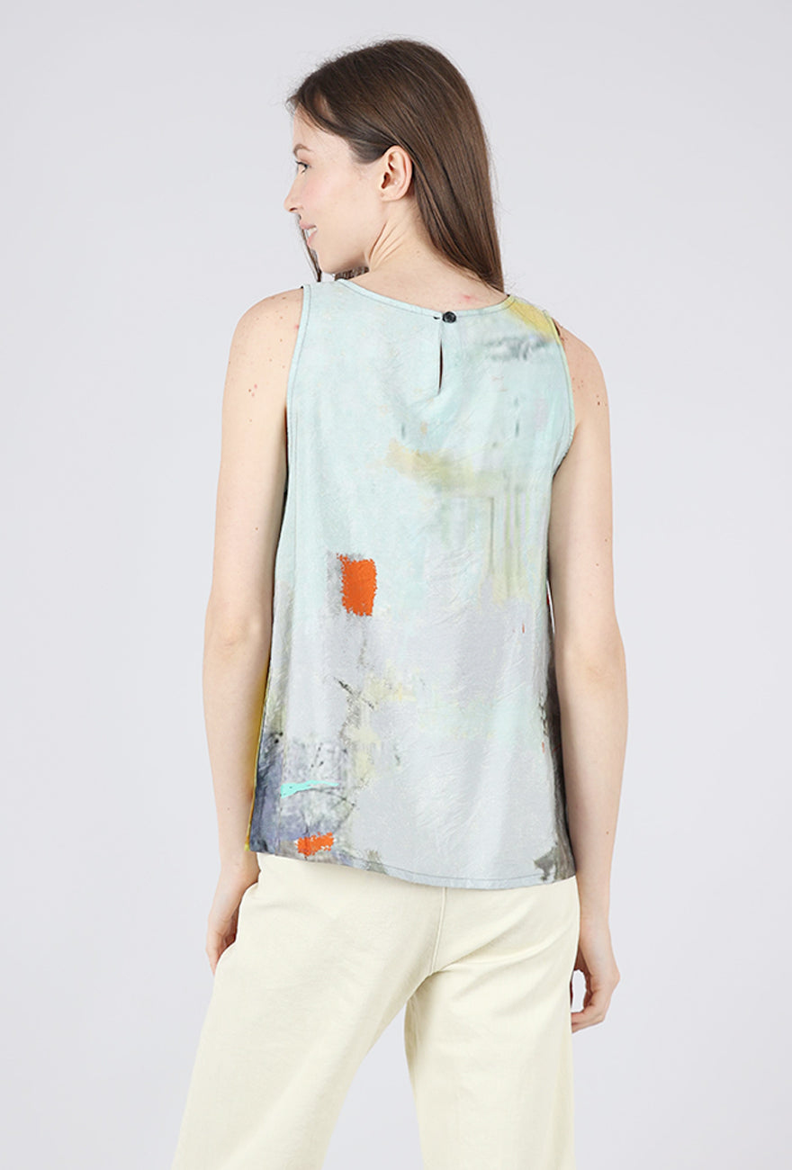 3 Potato Essential Print Tank, Gold/Sage