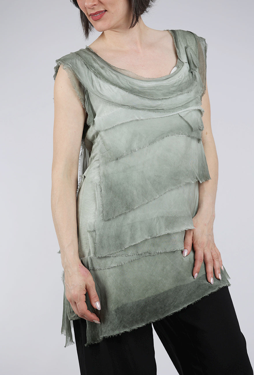 Liabella Tattered Tiers Top, Olive