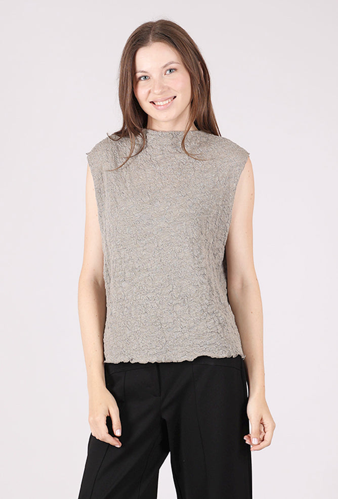 By Basics Bubble Wool Boxy Shell, Elephant Melange