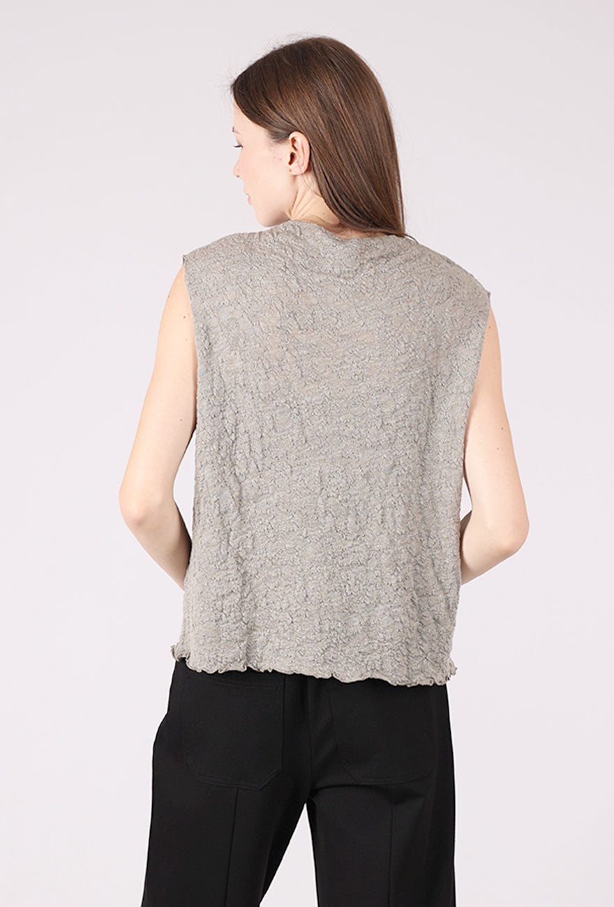 By Basics Bubble Wool Boxy Shell, Elephant Melange