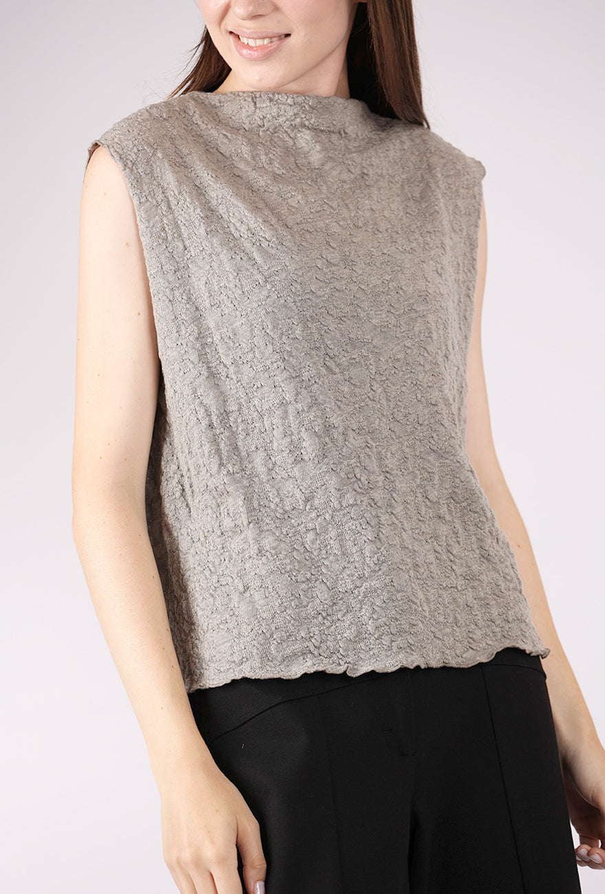 By Basics Bubble Wool Boxy Shell, Elephant Melange