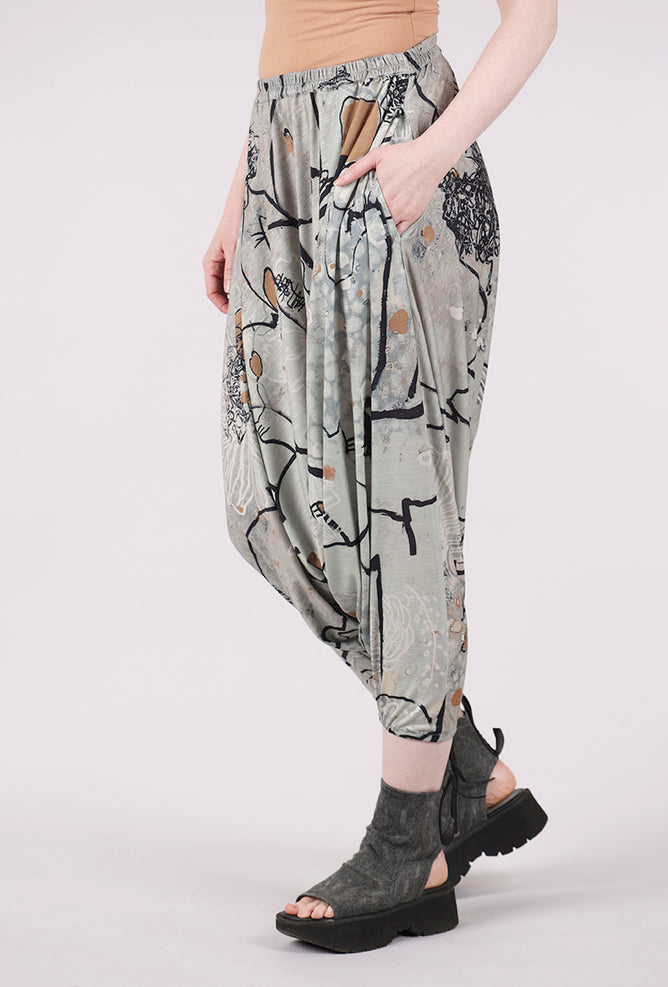 3 Potato Knit Harem Pant, Sage/Camel/Black