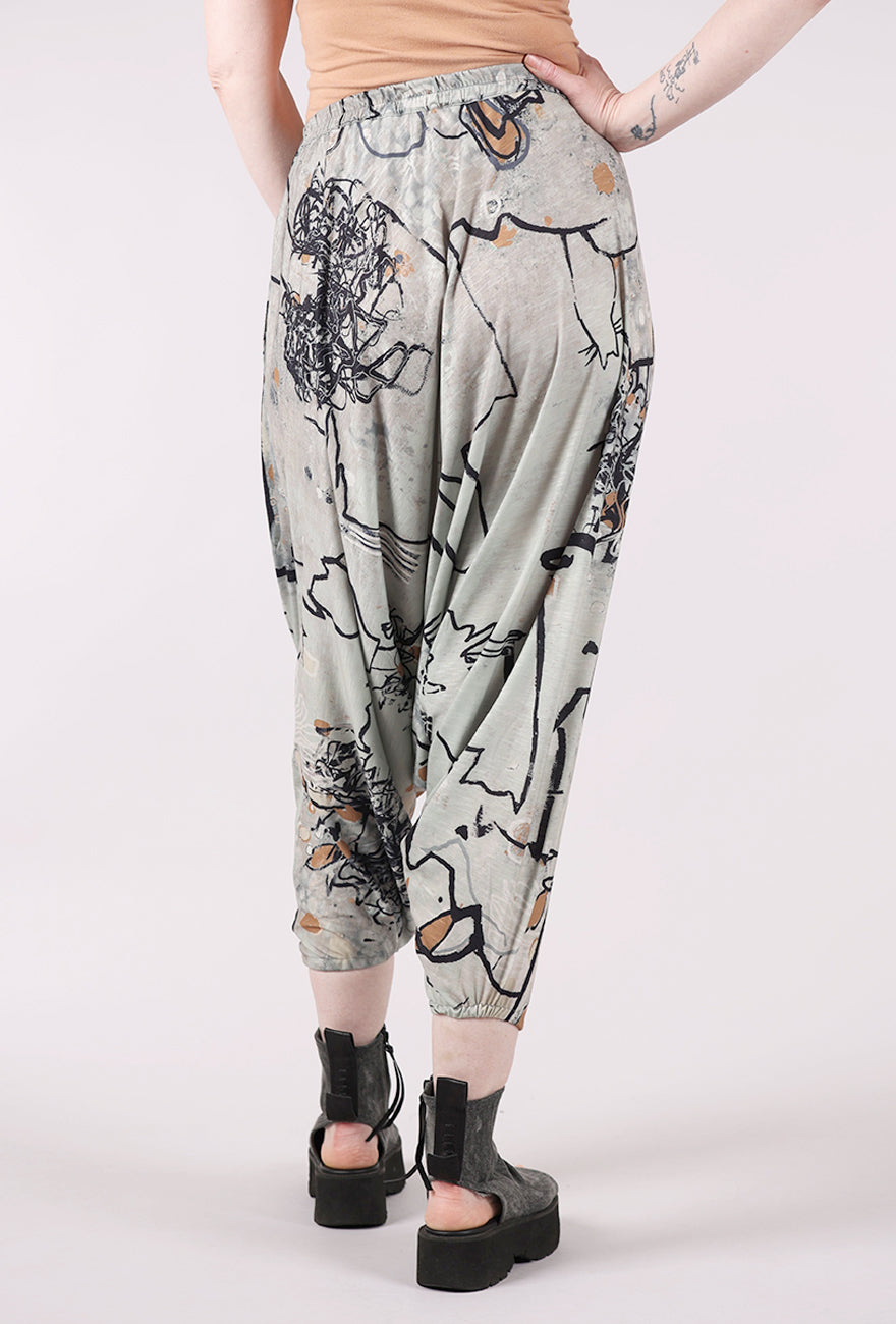 3 Potato Knit Harem Pant, Sage/Camel/Black