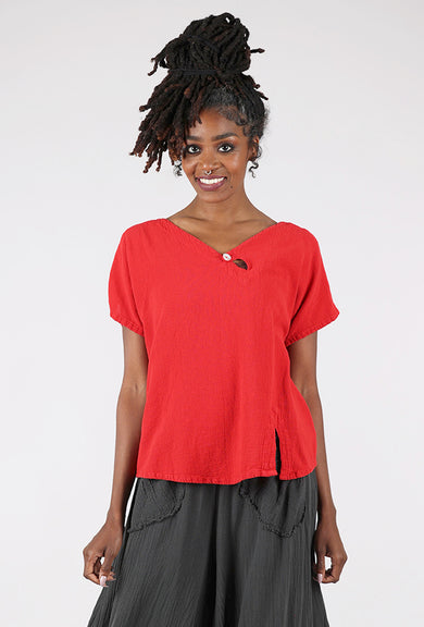 Oh My Gauze Mike Top, Crimson