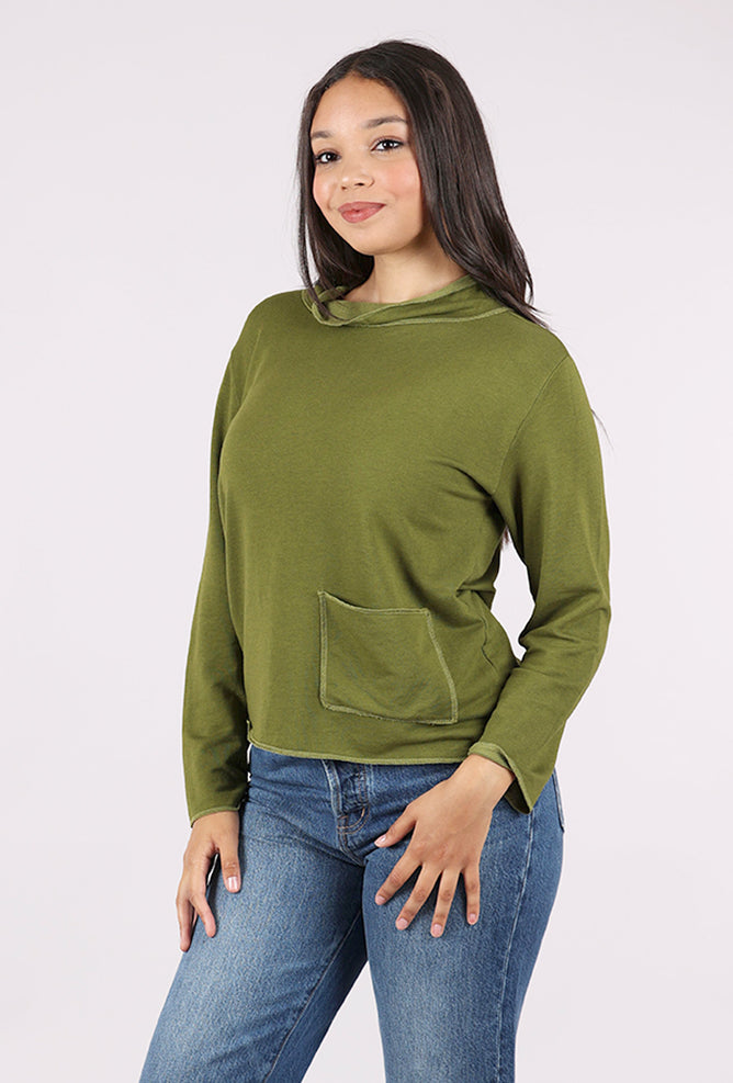 Prairie Cotton Drape Knit Yoga Top, Sage