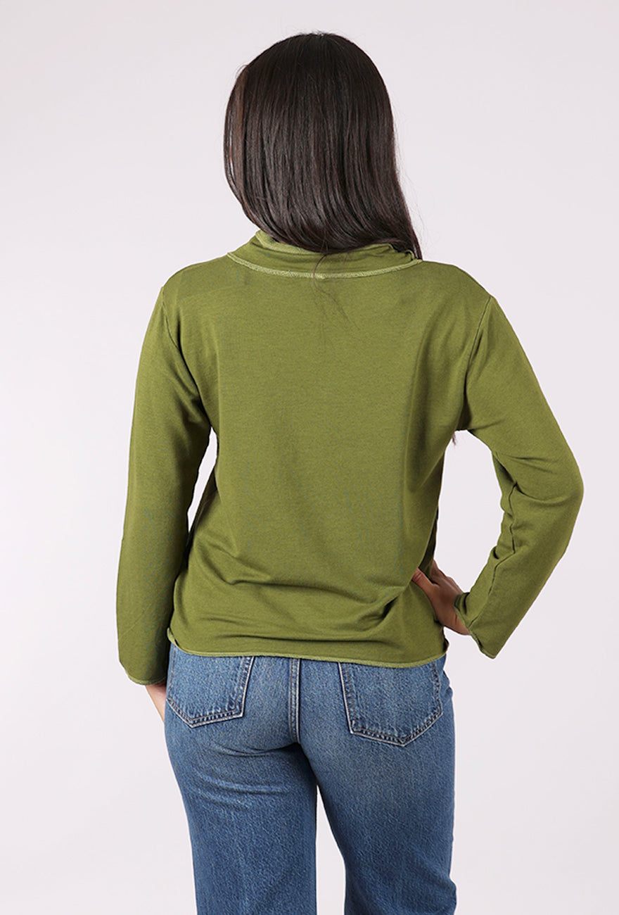 Prairie Cotton Drape Knit Yoga Top, Sage