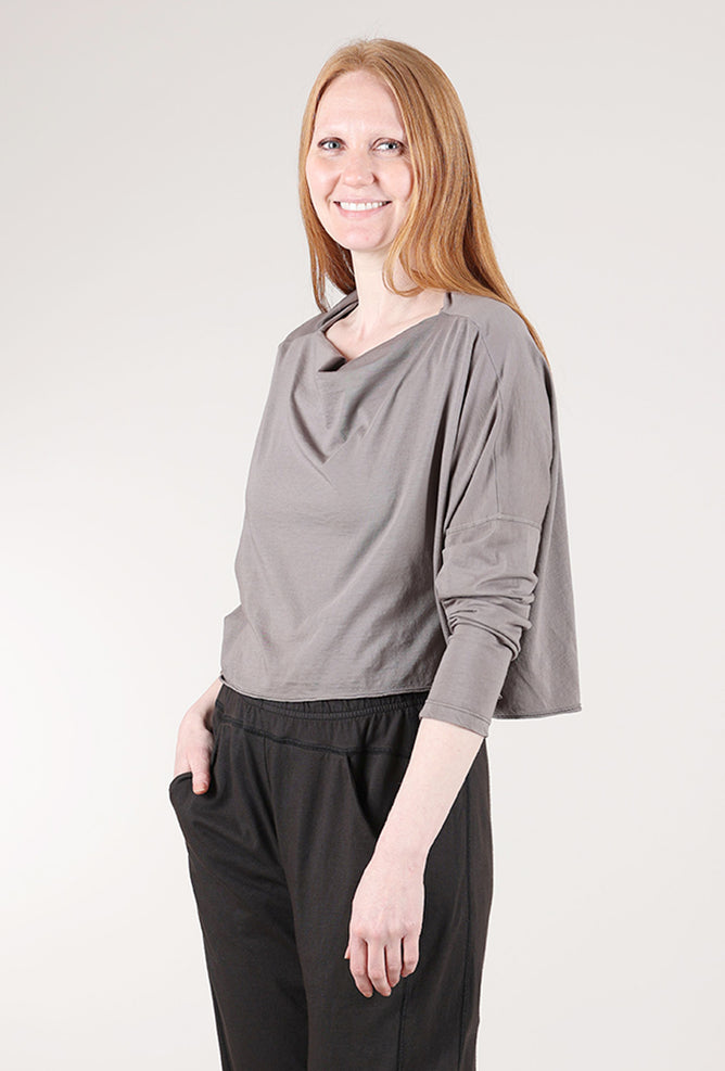 Eleven Stitch Drape Neck Boxy Tee, Eiffel