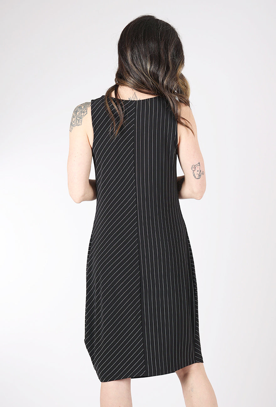 Chalet Violet Stripe Dress, Black