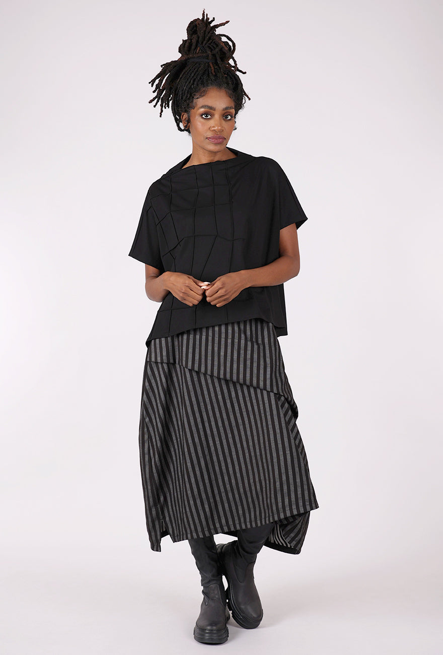 Moyuru Cobweb Seams Top, Black