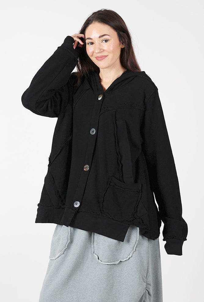 Bodil Hooded Sweat Jacket, Black