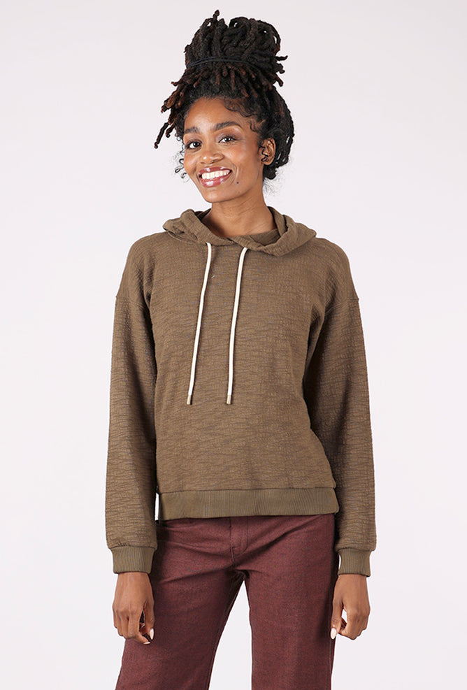 Mododoc High-Low Sweatshirt Hoodie, Cloud Fern