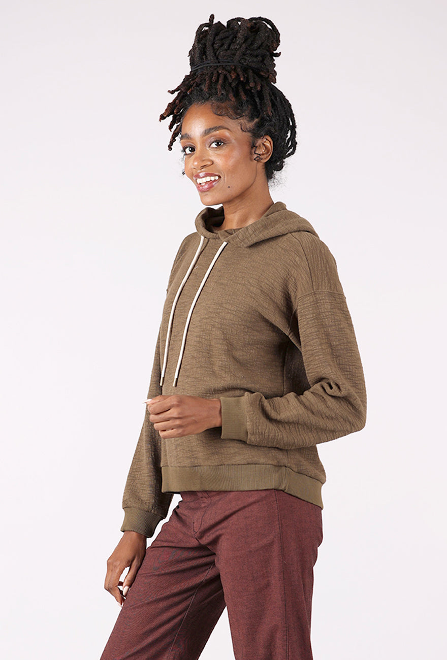 High-Low Sweatshirt Hoodie, Cloud Fern