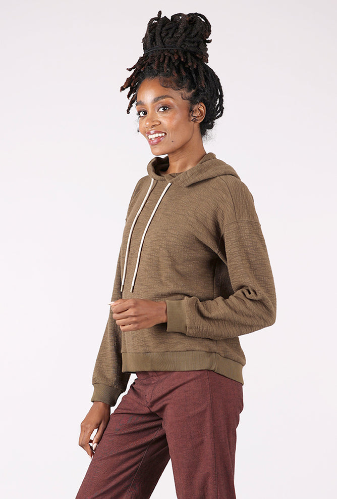 Mododoc High-Low Sweatshirt Hoodie, Cloud Fern