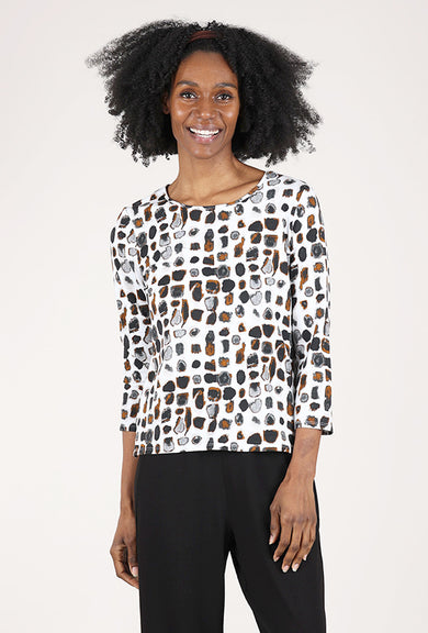 Olivia by Habitat Essential Knit Dot Layer Top, Black/Ecru