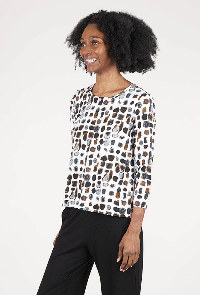 Olivia by Habitat Essential Knit Dot Layer Top, Black/Ecru