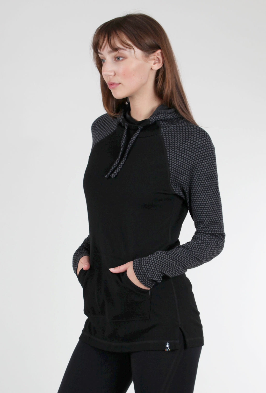Smartwool Thermal Drape Hood Base Layer, Black Dot
