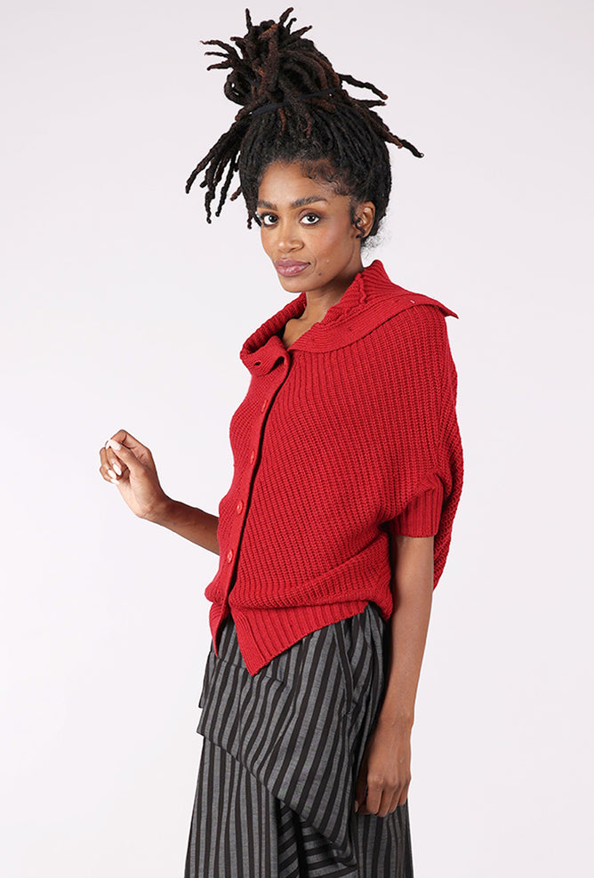 Moyuru Turnaround Cardie, Red