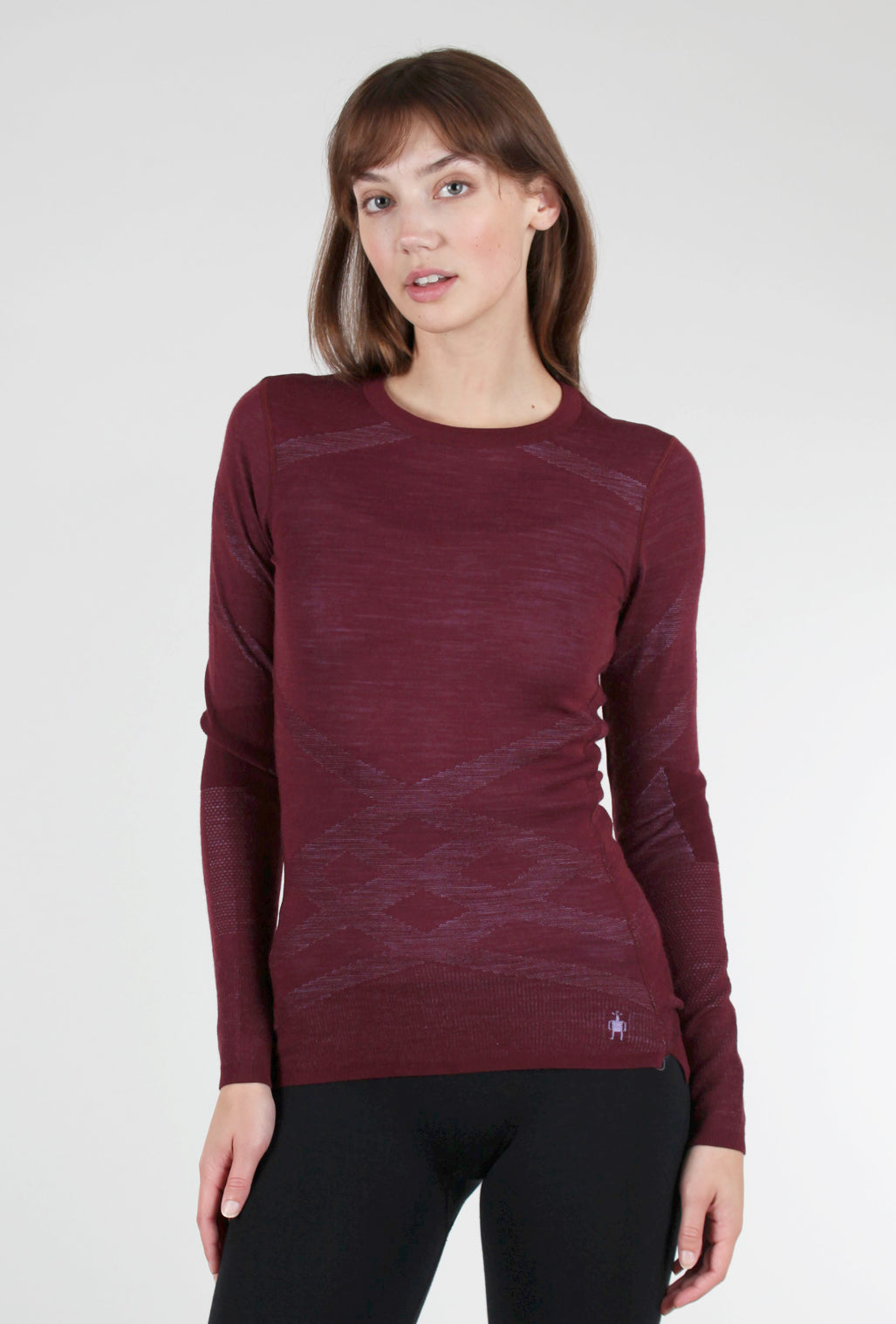 Smartwool Intraknit Thermal Pattern Crew, Black Cherry/Violet