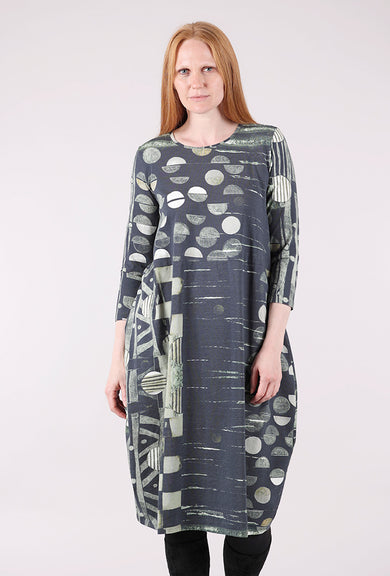 Grizas Jersey Lantern Dress, Forest Block