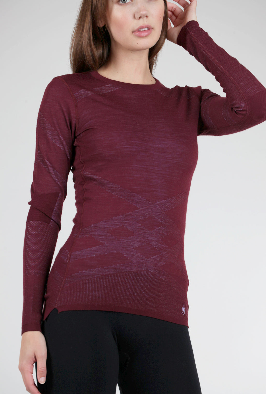 Smartwool Intraknit Thermal Pattern Crew, Black Cherry/Violet