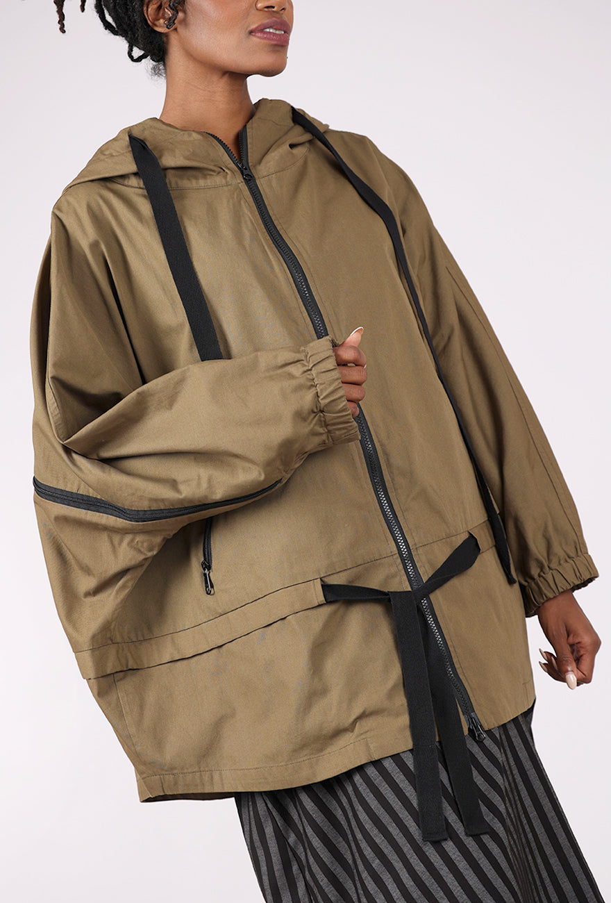 Moyuru Cocoon Zip Topper, Khaki