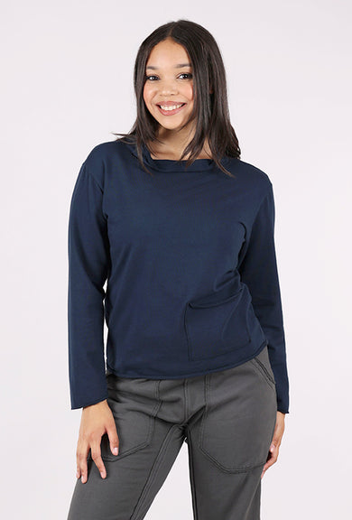 Prairie Cotton French Terry Yoga Top, Nebula Navy