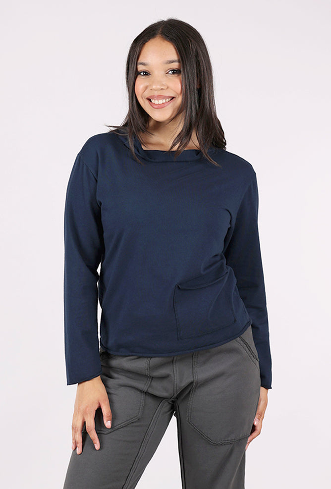 Prairie Cotton French Terry Yoga Top, Nebula Navy