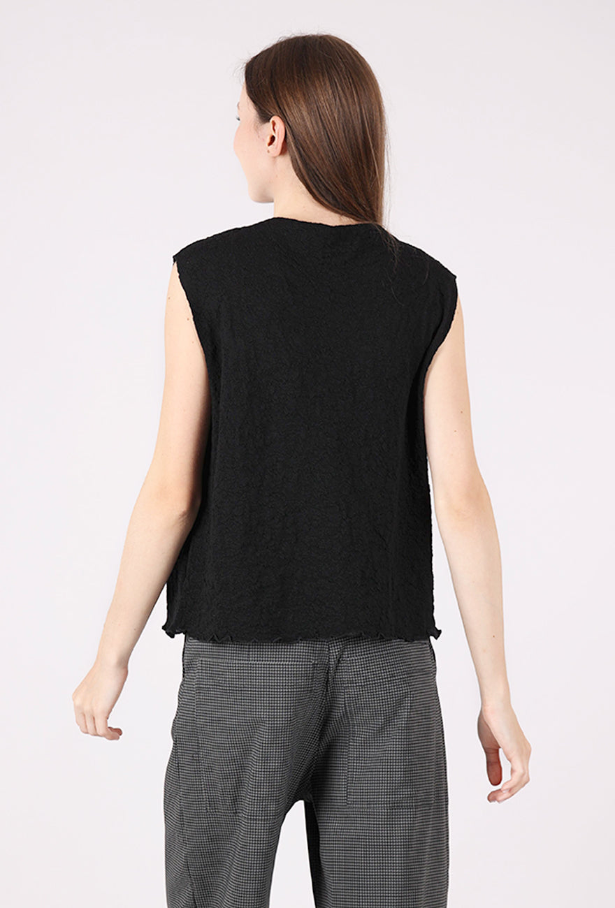 By Basics Bubble Wool Boxy Shell, Black